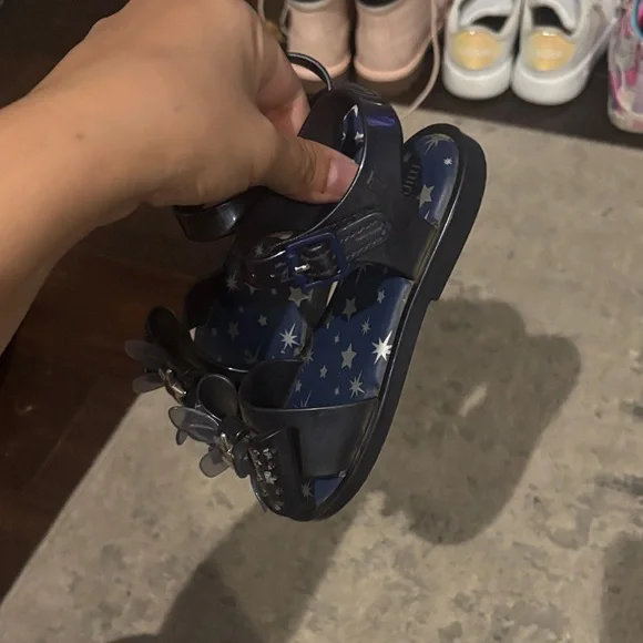 Mini Melissa Navy Starry Sandals - Picture 3 of 3